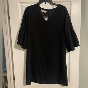 NWT Black Shift Dress with Ruffle Sleeve Size Medium